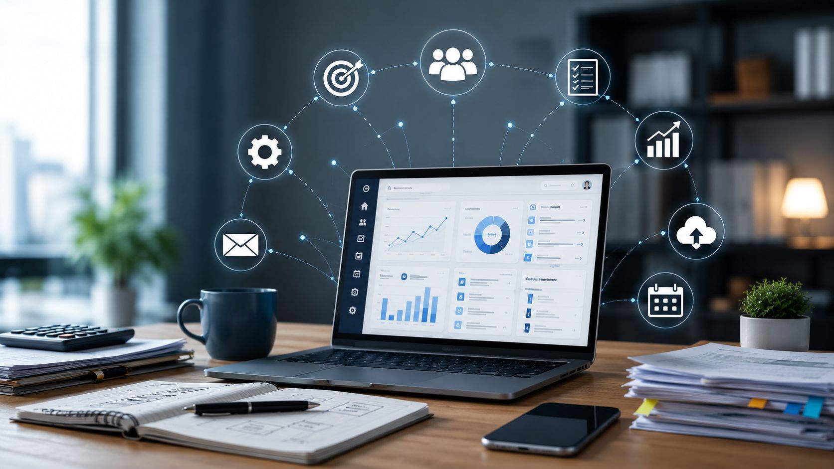 Centralização de informações, automação de processos e acompanhamento de indicadores ajudam empresas a reduzir desperdícios operacionais, aumentar a produtividade e melhorar a tomada de decisões.