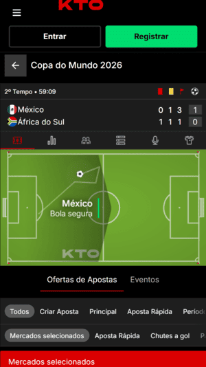 Partida da Copa do Mundo ao vivo na KTO