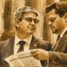 O líder do governo no Senado, Randolfe Rodrigues, e o presidente da casa, Davi Alcolumbre, no dia da votação da “pauta-bomba”. Imagem referente a matéria