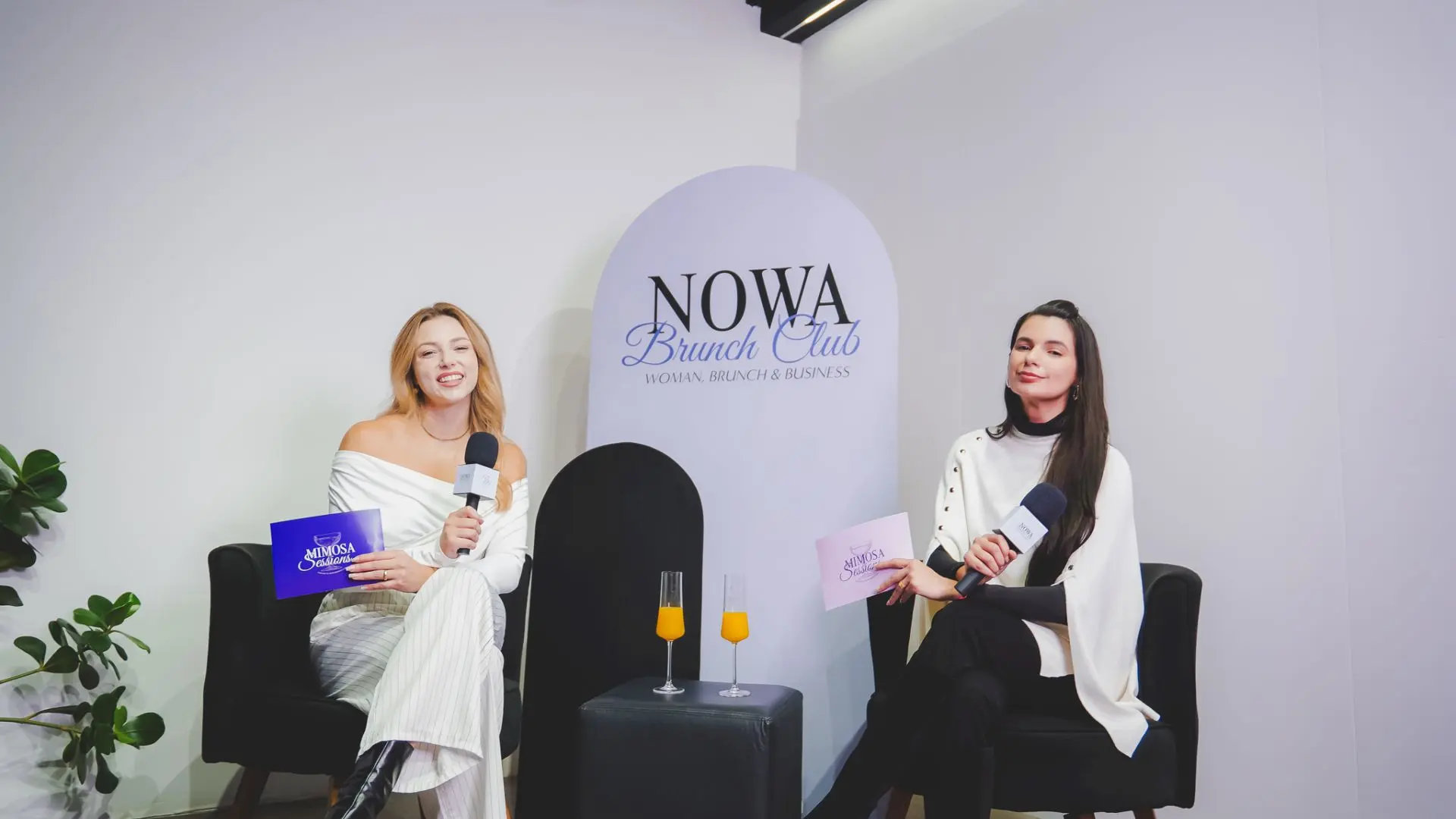 O podcast Mimosa Sessions estreia no domingo, 14, no canal do Nowa Brunch Club, no YouTube. Da esquerda para a direita Aline Kalinoski e Paula Kodama.