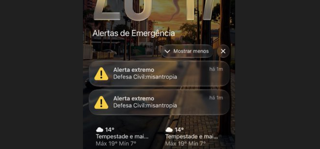 Defesa Civil aciona Anatel após alerta extremo com palavra “misantropia” em Curitiba