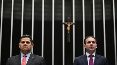 Presidente do Senado, Davi Alcolumbre, e o presidente da Câmara, Hugo Motta.