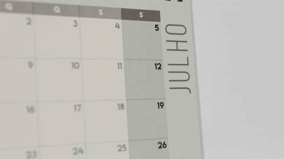 Calendário de julho 2026.