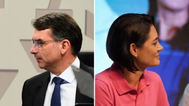 Flávio Bolsonaro e Michelle Bolsonaro
