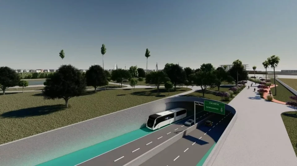 Com 500 metros de extensão, túnel imerso vai integrar transporte coletivo, pedestres e ciclistas entre Navegantes e Itajaí