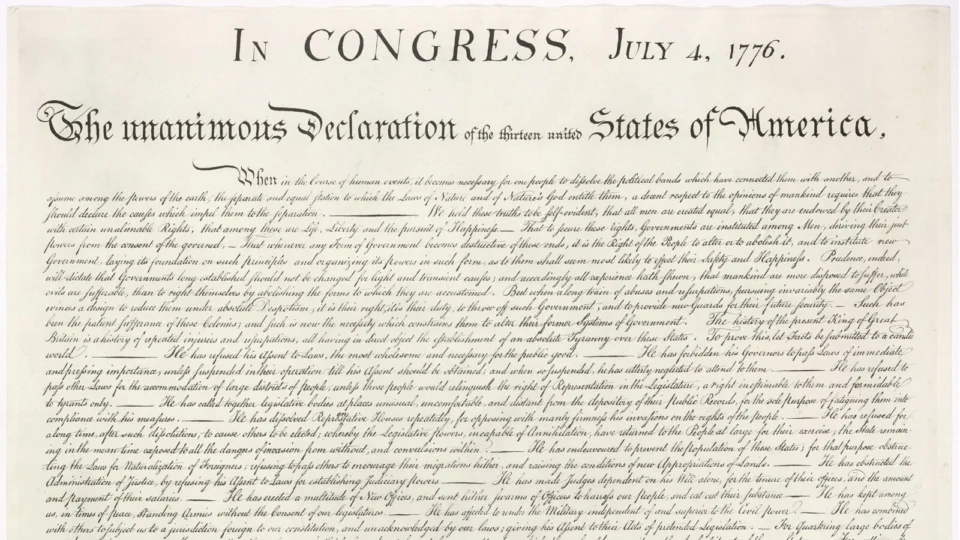 Declaração de Independência dos Estados Unidos: 250 anos.