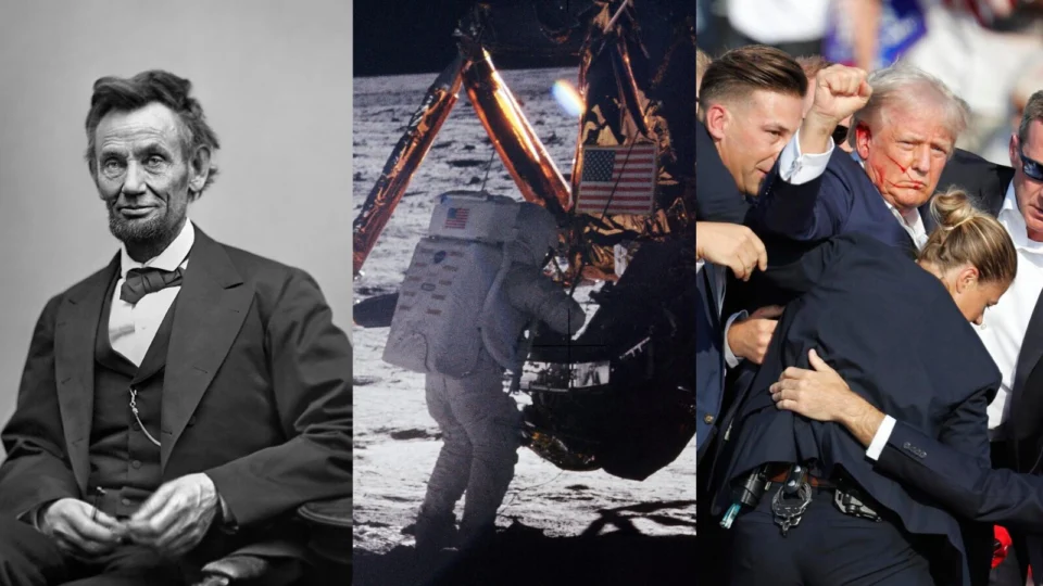 Abraham Lincoln, Neil Armstrong e Donald Trump: personagens cruciais da história.