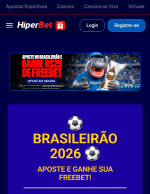 Página da oferta de free bet no brasileirão na nova casa de apostas Hiperbet