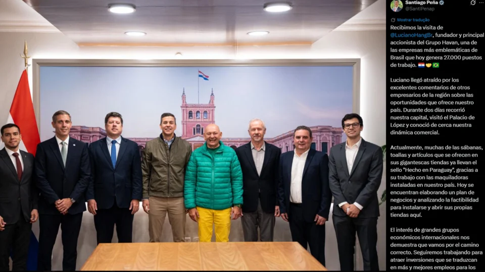 Luciano Hang visita Paraguai e quer abrir novas lojas da Havan no país vizinho.