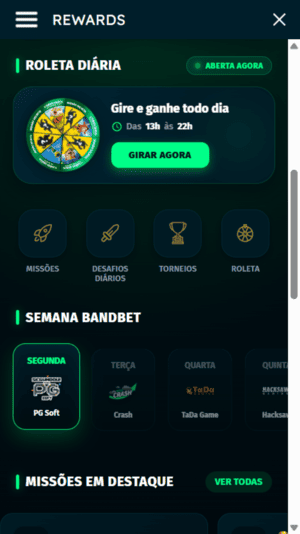 Bandbet rewards, programa de recompensas da Bandbet
