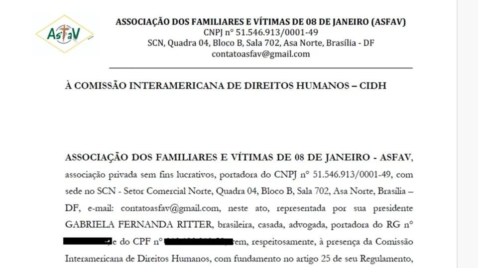 O pedido da Asfav foi protocolado nessa terça-feira (7) e representa cerca de 1.400 pessoas atingidas por processos relacionados ao 8/1.