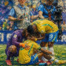 Jogadores brasileiros lamentam derrota para a Noruega na Copa do Mundo. Imagem referente a matéria
