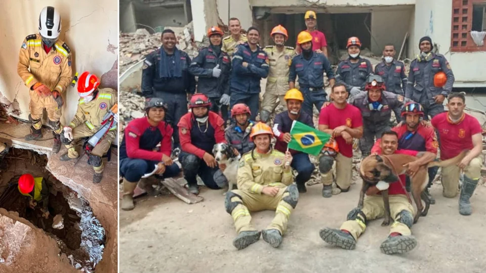 Bombeiros do Paraná, São Paulo e Minas Gerais que integraram a equipe enviada pelo Governo Brasileiro.