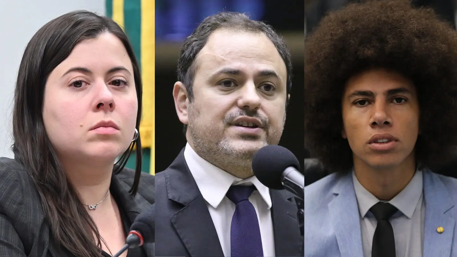 Sâmia Bomfim, Glauber Braga e Renato Freitas: novo grupo quer radicalizar.