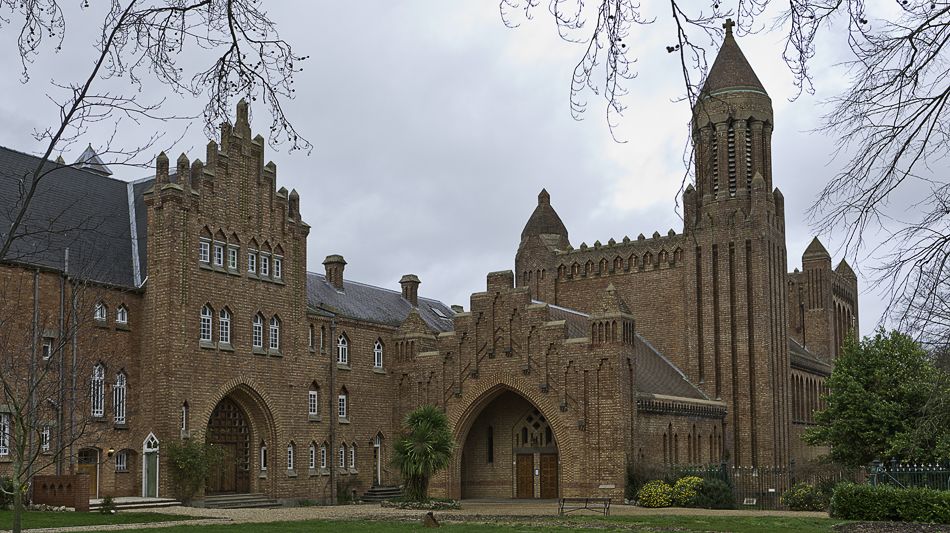 A abadia beneditina de Quarr, na Ilha de Wight, no sul da Inglaterra.
