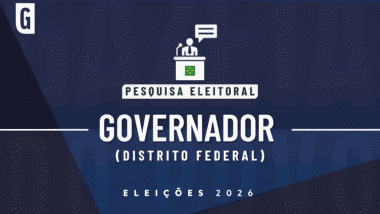 Imagem ilustrativa de pesquisa eleitoral com as palavras Governador e Distrito Federal
