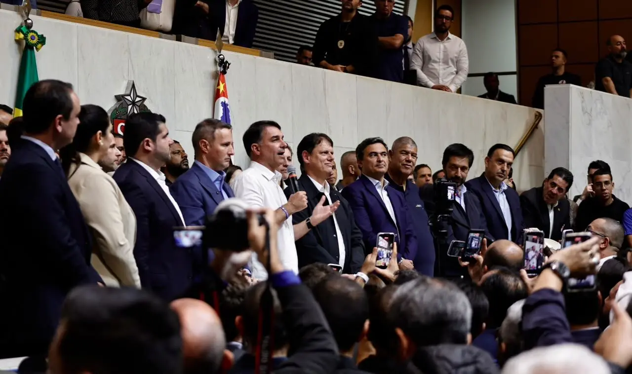 Além do apoio à reeleição do governador, a federação União Progressista confirmou Guilherme Derrite (PP) e André do Prado (PL) como nomes para a disputa ao Senado