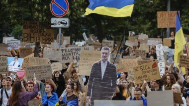 manifestações na Ucrânia pelo retorno de Fedorov