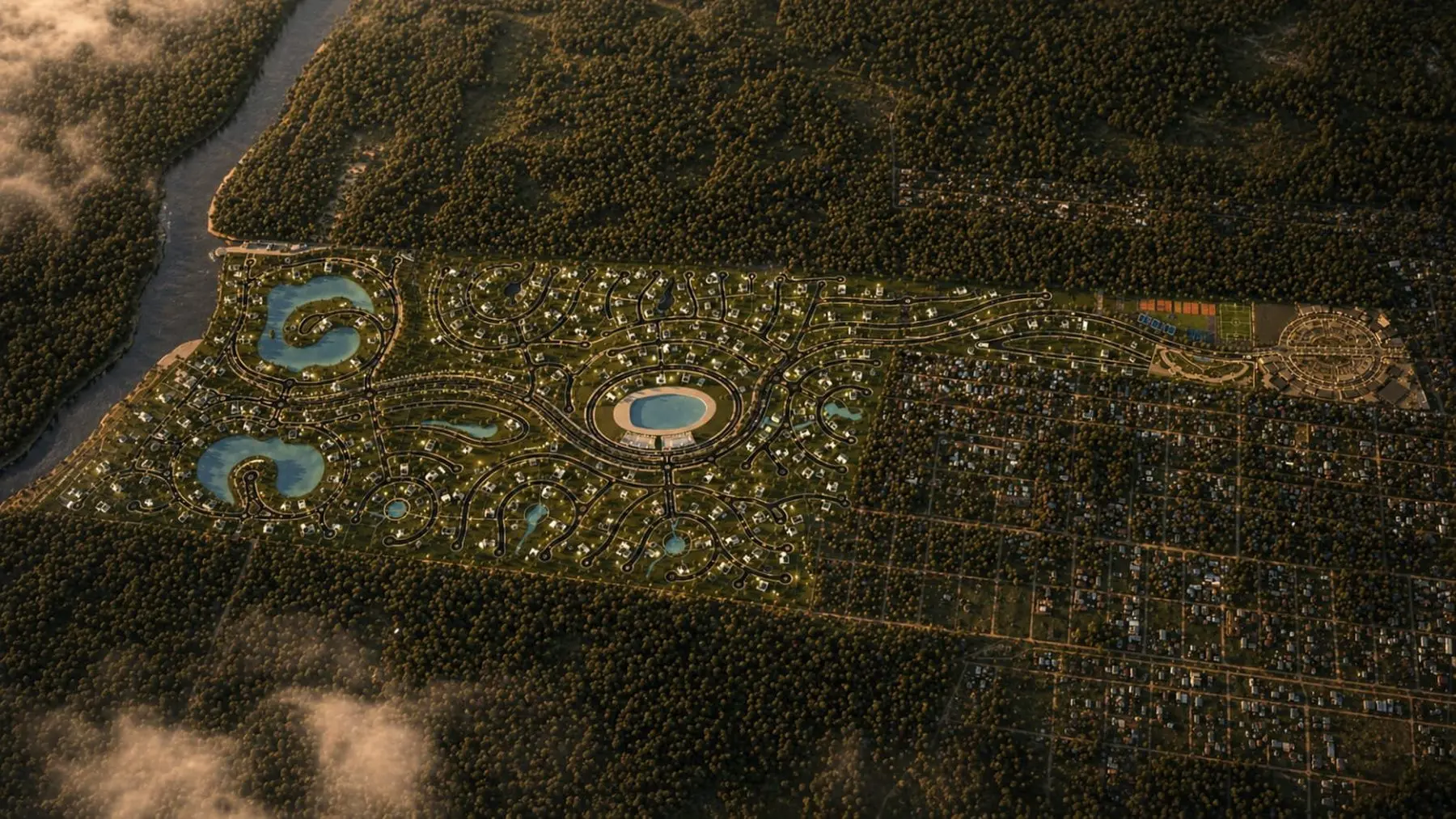 Projeção do empreendimento imobiliário Aquaterra