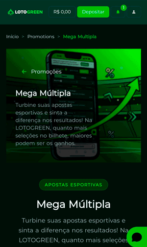 Página da oferta “Mega Múltipla” acessada com o cupom da Lotogreen