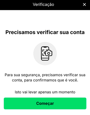 Captura de tela da KTO mostra a etapa de verificação de identidade por selfie antes do saque ser efetivado