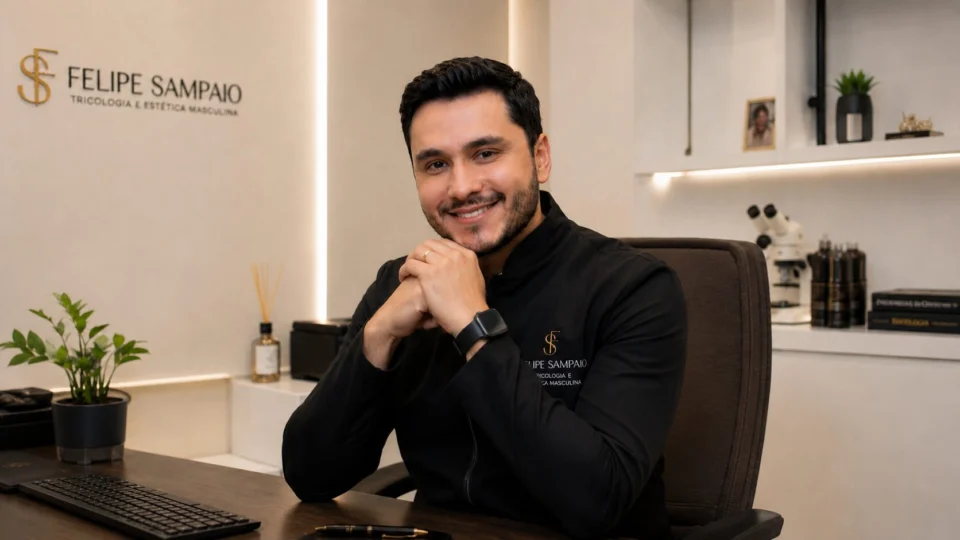Dr. Felipe Sampaio é especialista em tricologia e estética masculina e defende que o diagnóstico preciso é o ponto de partida para um tratamento capilar personalizado e mais eficaz.