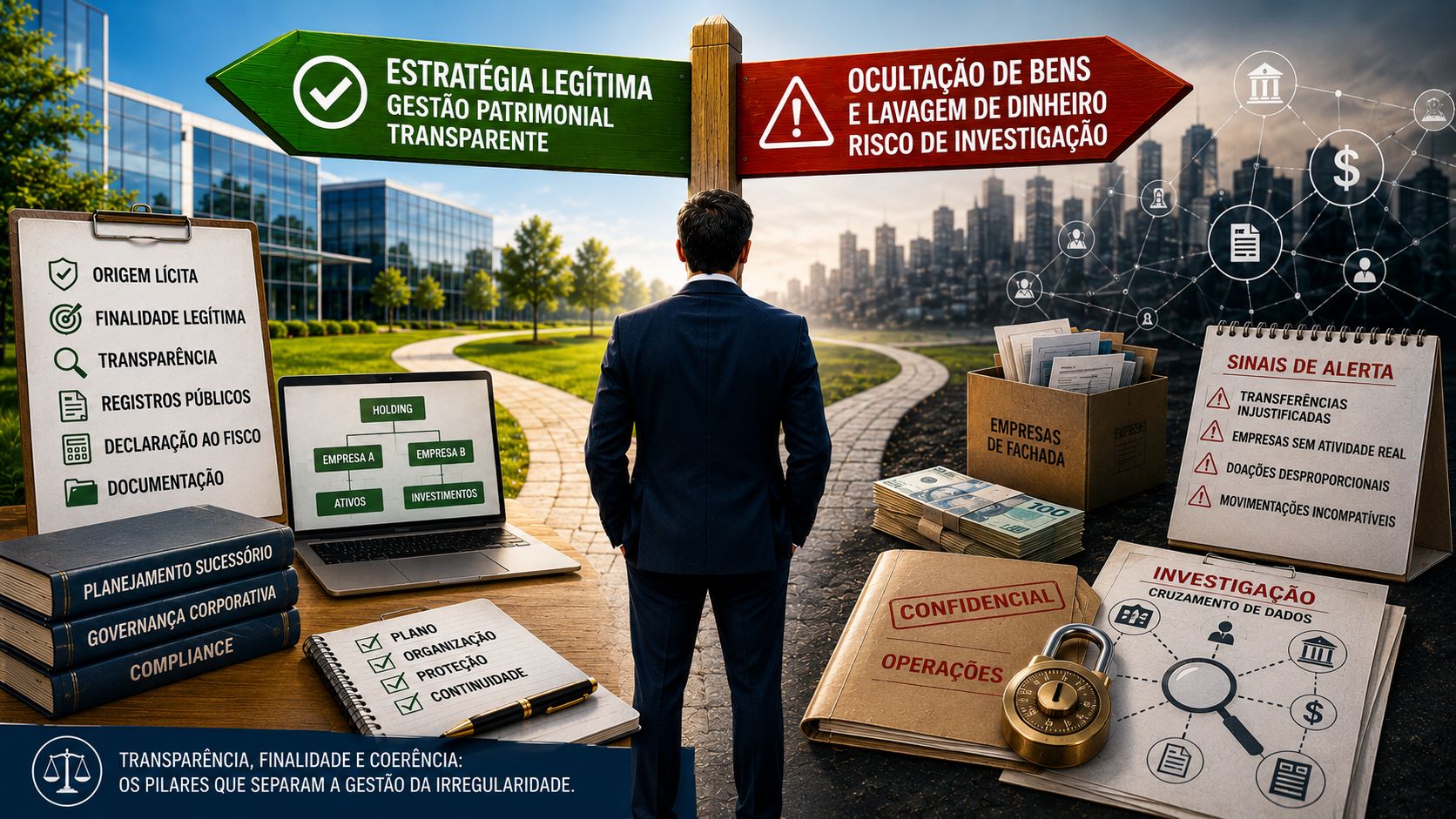 Estruturas como holdings e planejamentos patrimoniais são instrumentos legítimos de gestão quando possuem finalidade econômica, transparência e documentação compatível com a realidade da empresa.