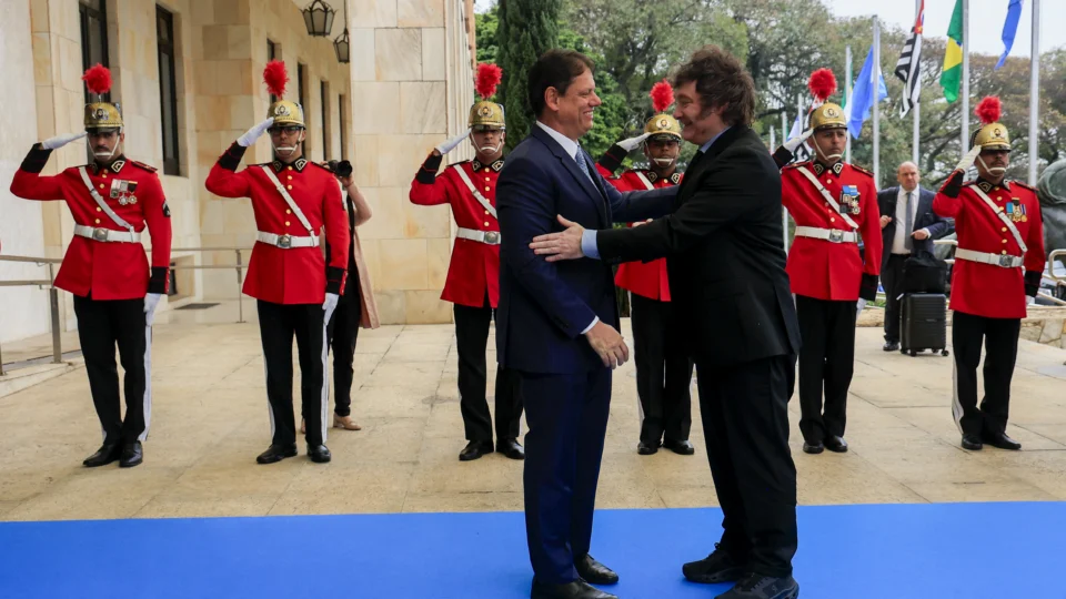 Encontro entre o governador Tarcísio de Freitas e Javier Milei