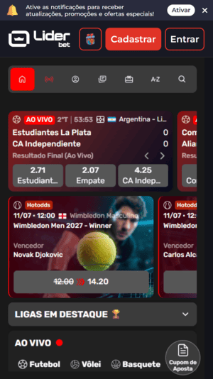 Promoções com Hot Odds disponíveis para quem vai apostar na Líderbet