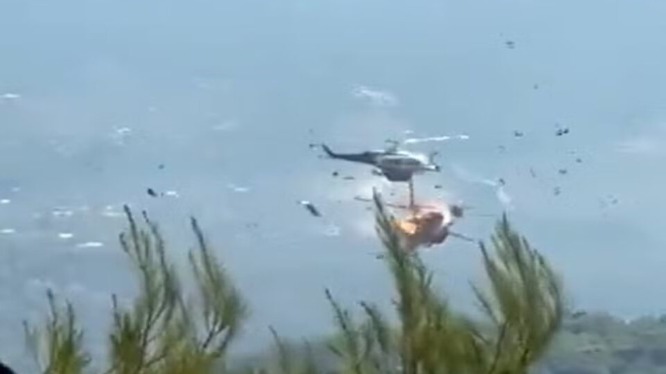 Helicópteros colidem no ar durante combate a incêndio na Grécia