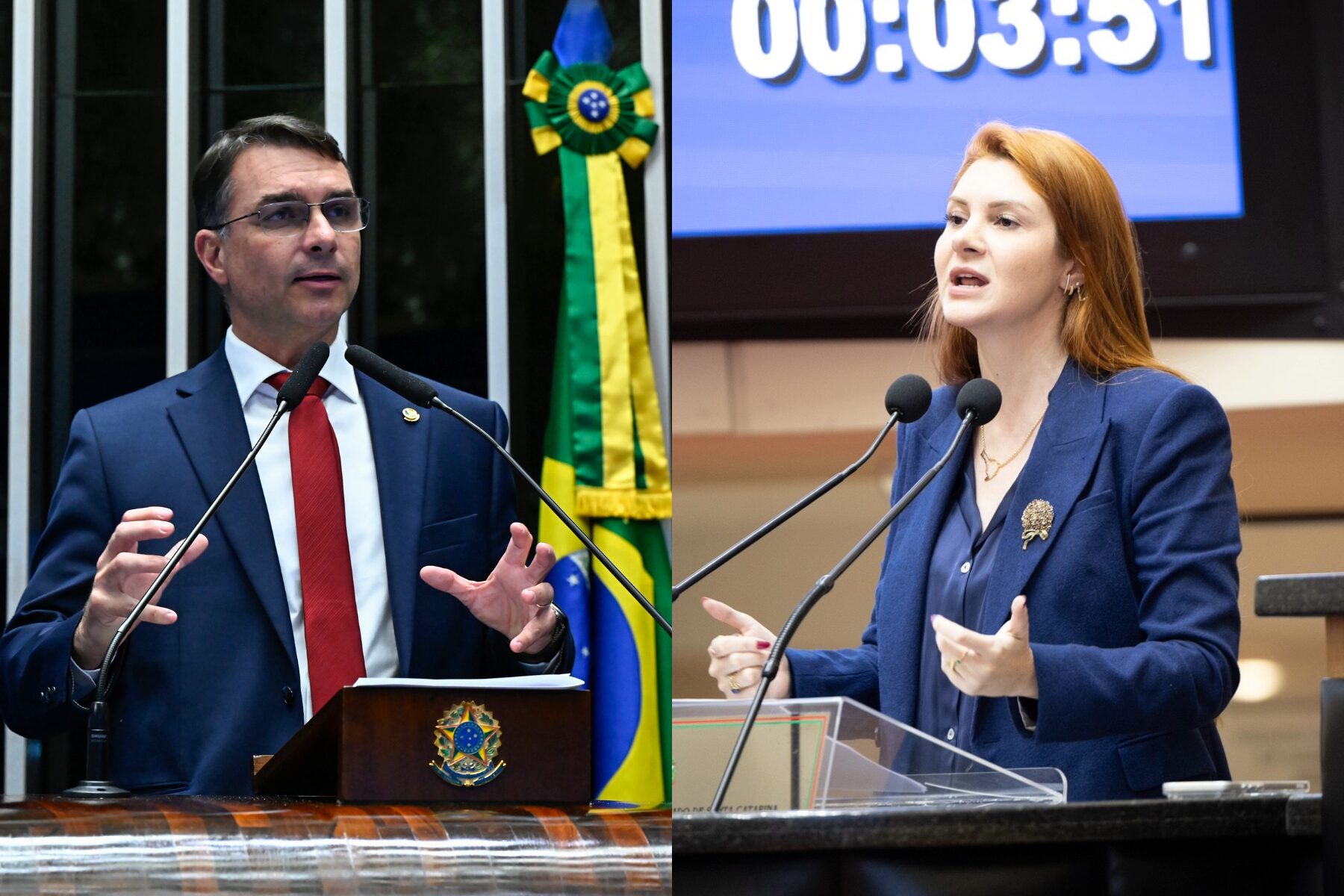 Flávio pede que deputada apoie Carlos em SC ou “não use mais” sua imagem nem a de Bolsonaro