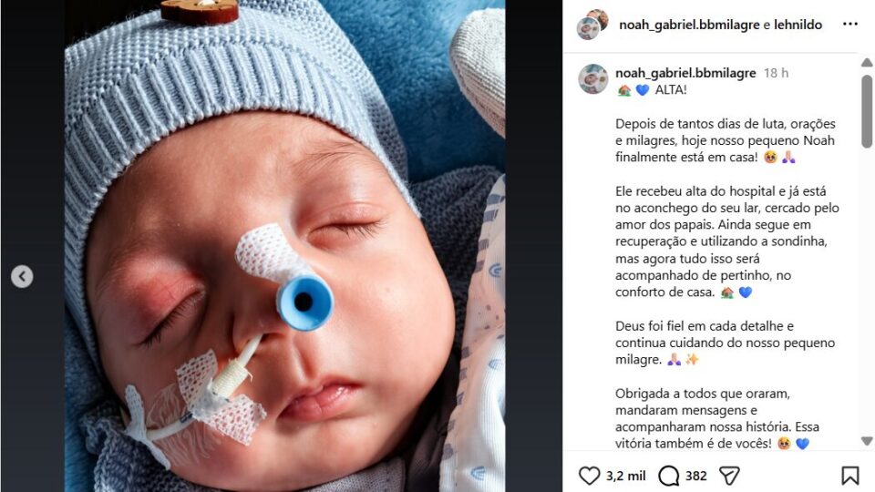 Bebê declarado morto recebe alta hospitalar em SP