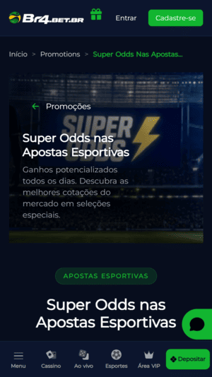 Página explicando como as Super Odds funcionam na Br4bet
