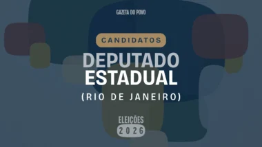 Ilustração feita pela Gazeta do Povo sobre candidatos a deputado estadual do Rio de Janeiro nas Eleições 2026