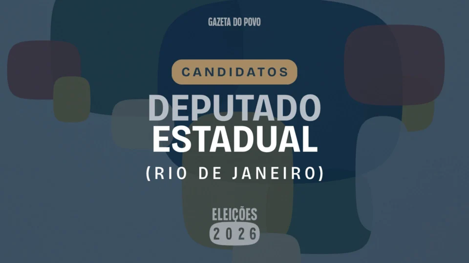 Ilustração feita pela Gazeta do Povo sobre candidatos a deputado estadual do Rio de Janeiro nas Eleições 2026