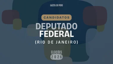 Ilustração feita pela Gazeta do Povo sobre candidatos a deputado federal pelo Rio de Janeiro nas Eleições 2026