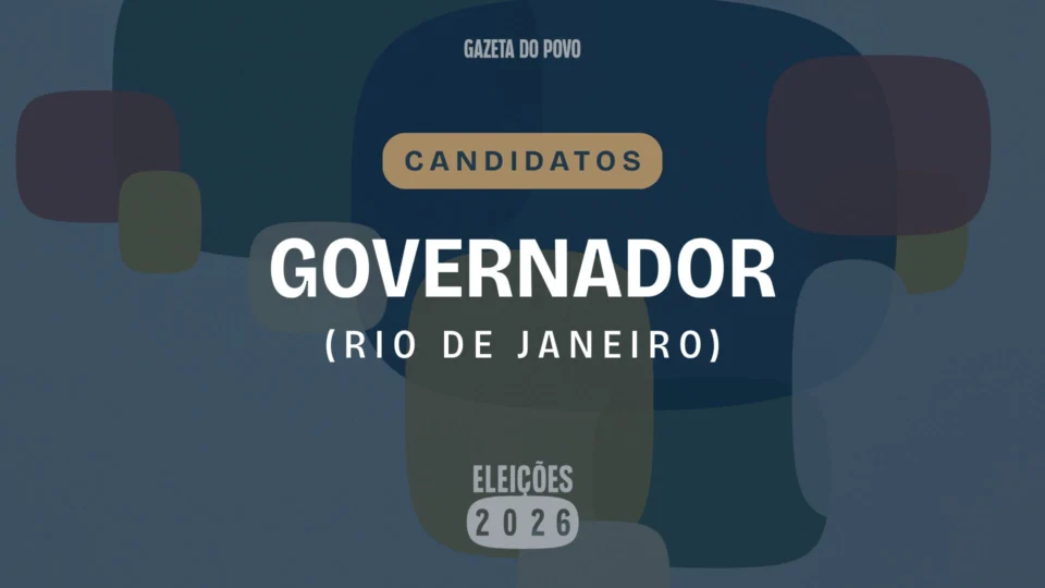 Ilustração feita pela Gazeta do Povo sobre candidatos a governador do Rio de Janeiro nas Eleições 2026
