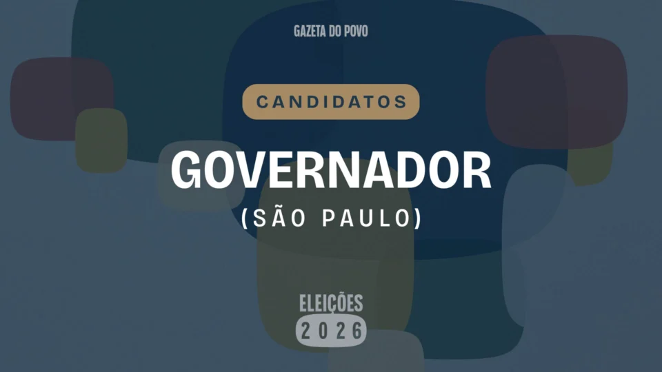 Ilustração feita pela Gazeta do Povo sobre candidatos a governador de São Paulo nas Eleições 2026
