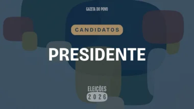 Ilustração feita pela Gazeta do Povo sobre candidatos a presidente nas Eleições 2026