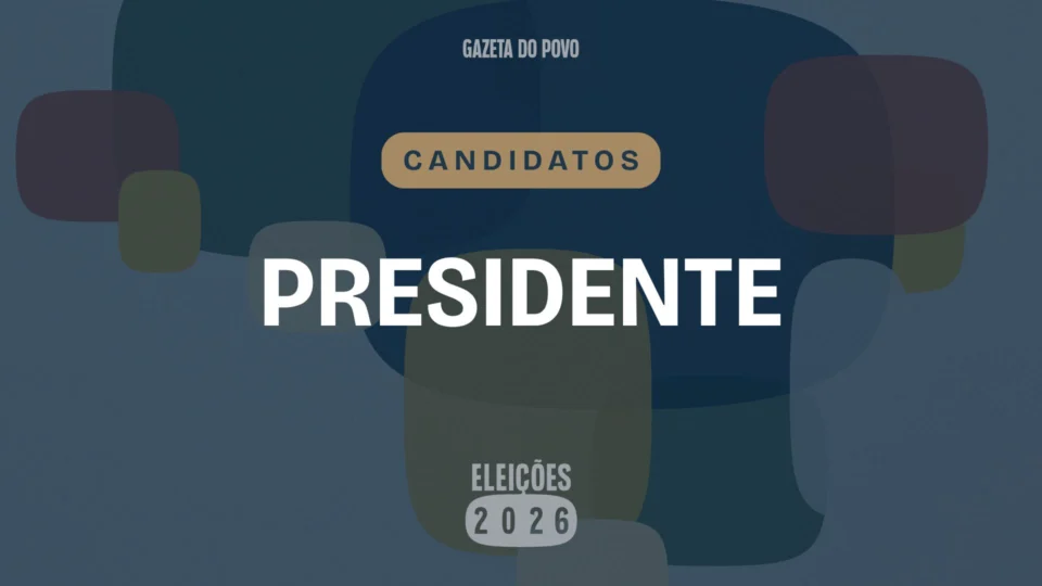 Ilustração feita pela Gazeta do Povo sobre candidatos a presidente nas Eleições 2026