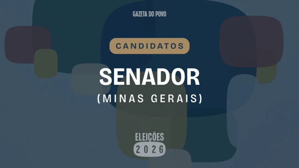 Ilustração feita pela Gazeta do Povo sobre candidatos a senador por Minas Gerais nas Eleições 2026