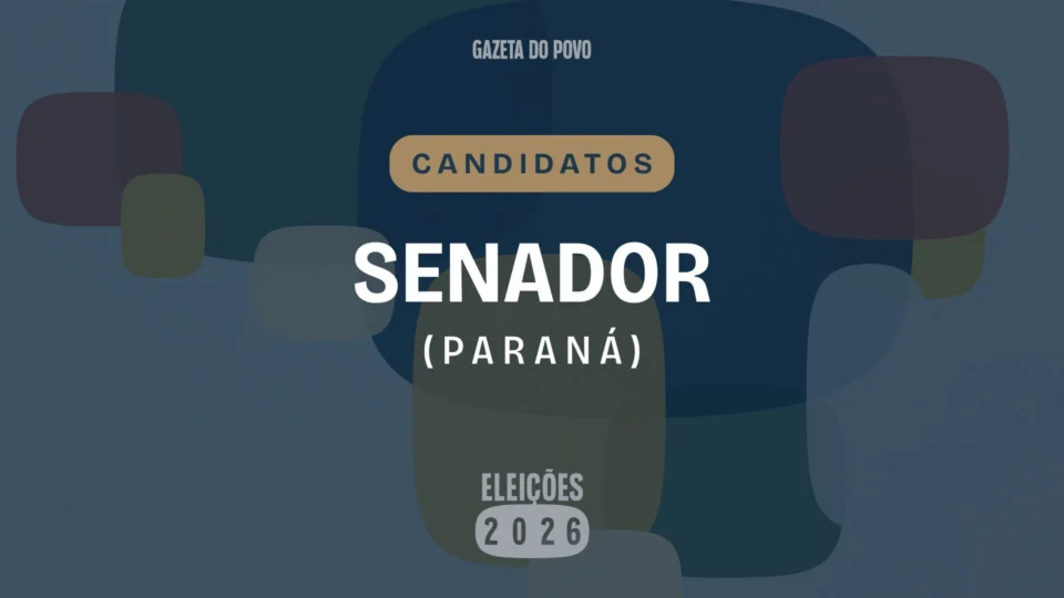 Ilustração feita pela Gazeta do Povo sobre candidatos a senador pelo Paraná nas Eleições 2026