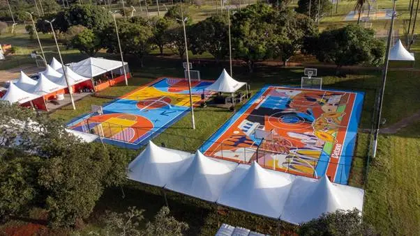 Quadras revitalizadas no Parque da Cidade, em Brasília, integram as iniciativas do Betano em Movimento