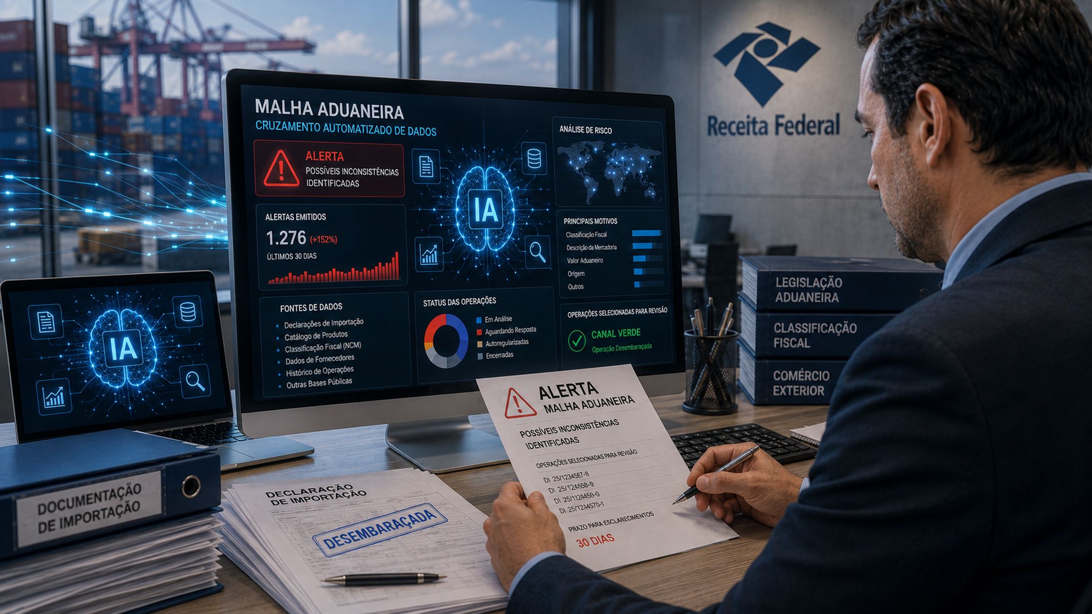 A automação do cruzamento de informações amplia a capacidade de análise das operações de comércio exterior e exige atenção redobrada dos importadores às informações e documentos apresentados ao Fisco.