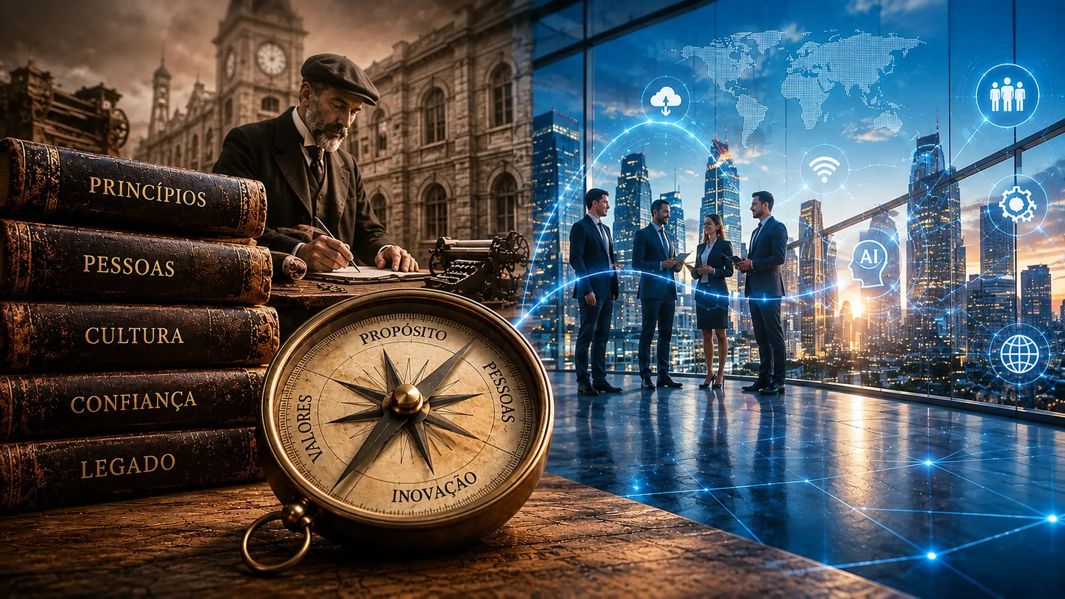Entre tradição e inovação, empresas duradouras preservam seus valores enquanto transformam pessoas, estratégias e formas de fazer negócio.