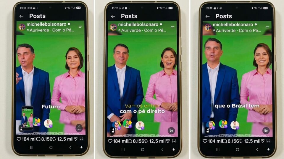 Ex-primeira-dama publica vídeo com Flávio Bolsonaro após desentendimento