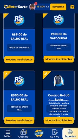 Sistema de recompensas oferecido pela BetdáSorte