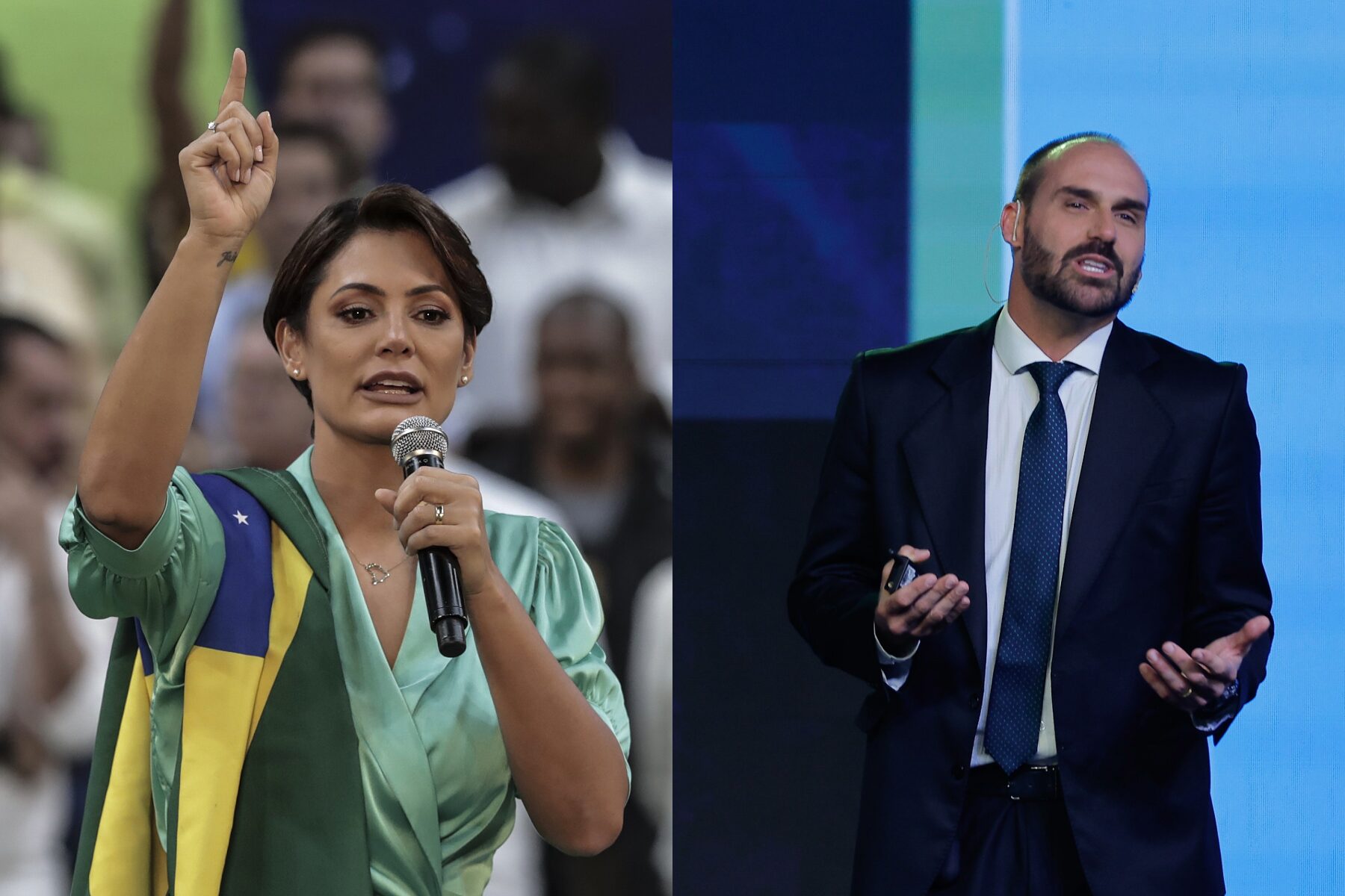 Eduardo Bolsonaro apoia crítica de Allan dos Santos à candidatura de Michelle