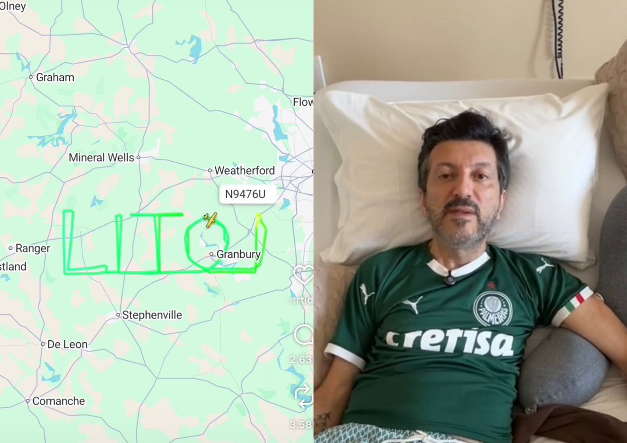 Piloto brasileiro registra homenagem ao influenciador Lito Sousa no céu dos EUA