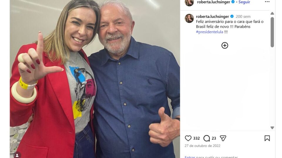 Lula nega conhecer Roberta Luchsinger, mas fotos mostram encontros